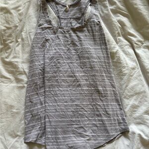 lululemon athletica Gray and White Striped Tank Top